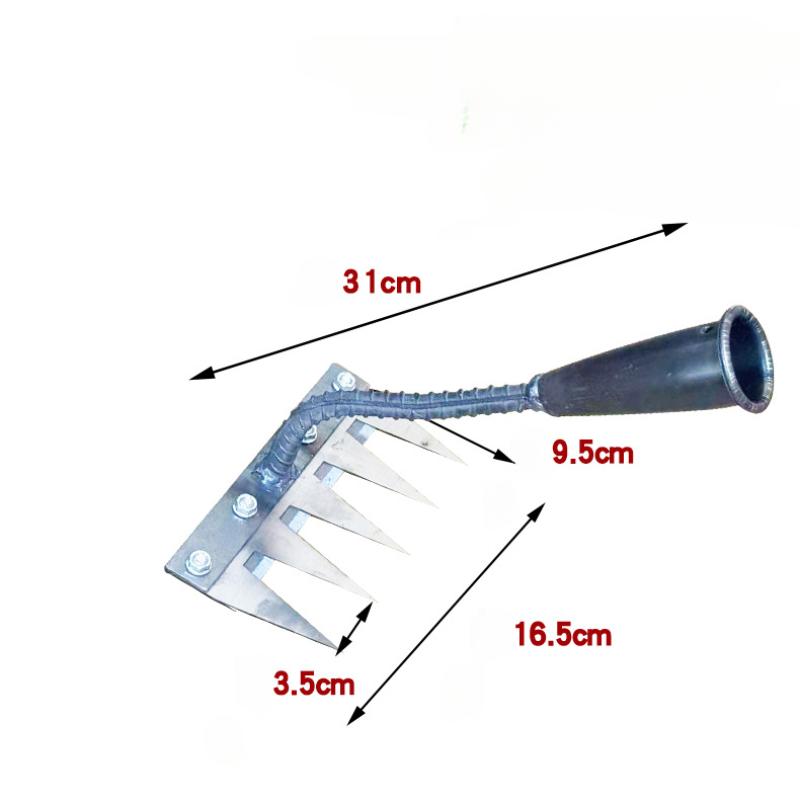 Gardening Tools Hoe - Stahl-Gartenrechen, Mehrzweck-Landwirtschafts-Strohharke mit 5/6 Zähnen, Landwirtschaftlicher
