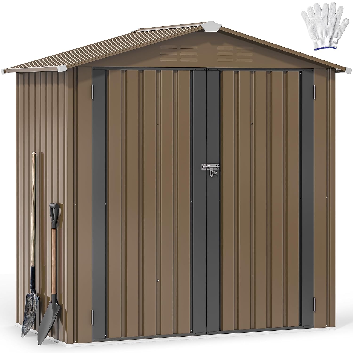 Gardening Tools Heavy Duty - 6x4ft Metall-Gartenhaus, wasserdichter Geräteschuppen, robuste Aufbewahrungseinheit
