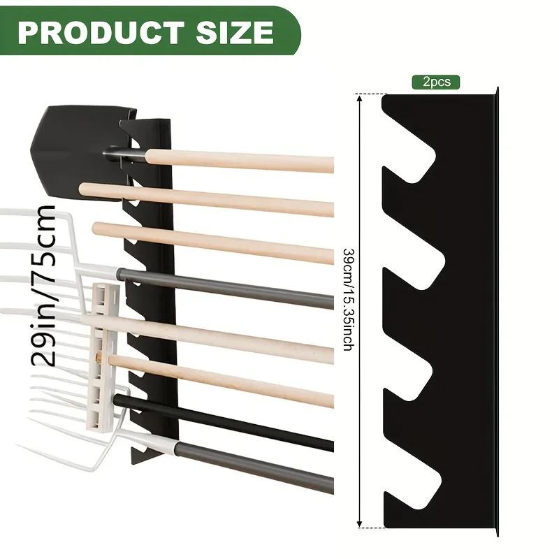 Gardening Tools Hoe - Robuster Metall-Gartenwerkzeughalter mit Schaufel- und Rechen-Aufbewahrung,