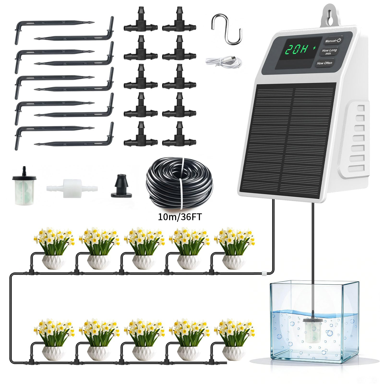 Automatic Plant Waterer - Verbessertes Solarbetriebenes Tropfbewässerungssystem Automatische Pflanzenbewässerung für