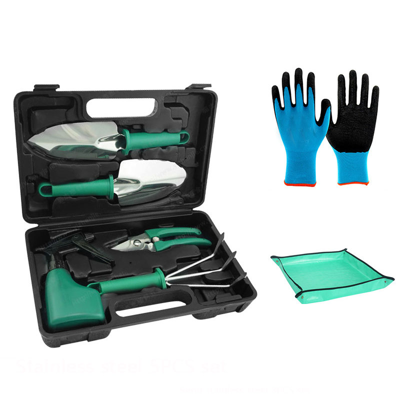 Gardening Tools Heavy Duty - Gartenwerkzeug-Set aus Edelstahl, Hochwertig mit Tragetasche,