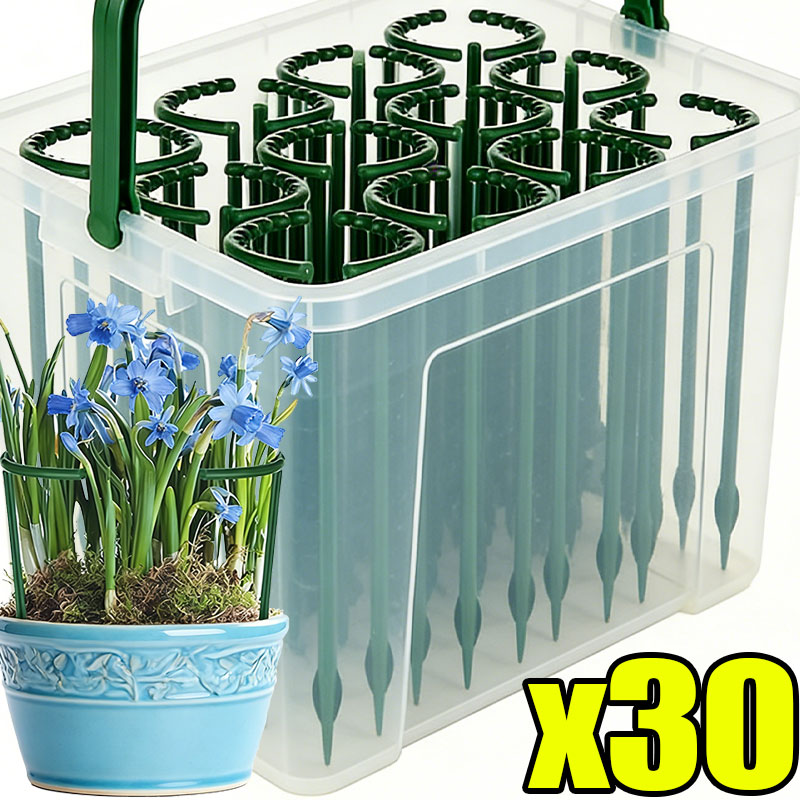 Gardening Tools Hoe - 30-1 Stück Kunststoff-Pflanzenstütze, halbkreisförmiger Stabhalter, Gartenarrangement,