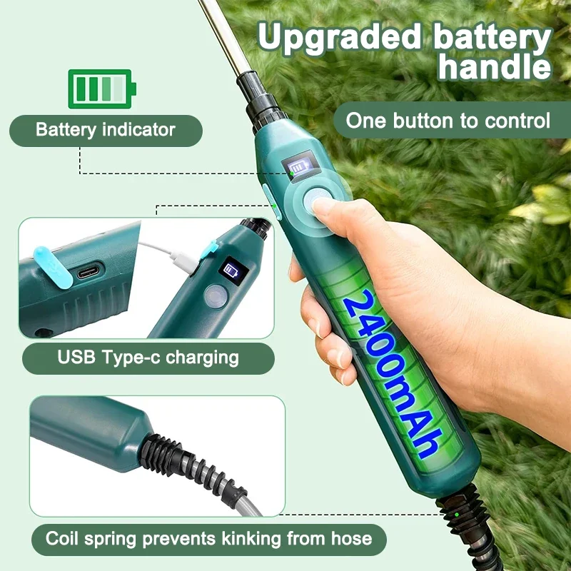 Gardening Tools Lowes - 2400 mAh elektrisches Gartensprüher, tragbares Hochdruck-Gartengerät