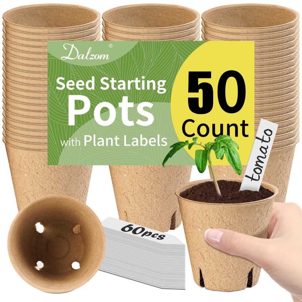Seed Starter Trays - 50 Stück Biologisch Abbaubare Pflanzen-Startertöpfe mit