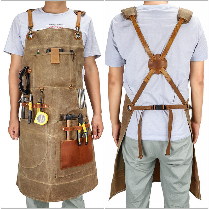 Schürze aus gewachstem Segeltu – Gardening Tools Logo Bewertung und Preis