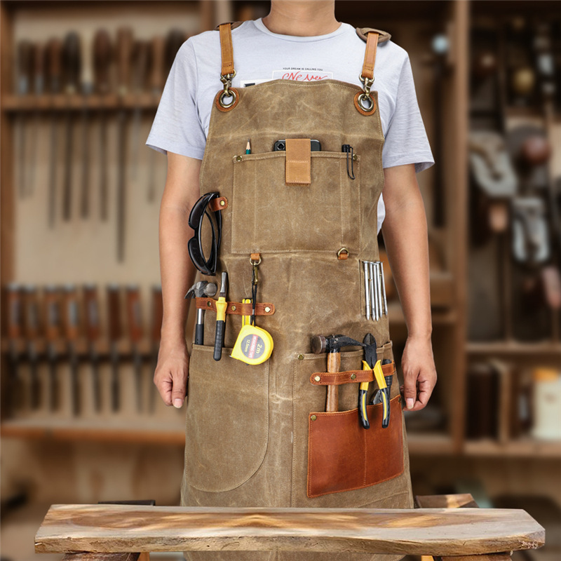 Schürze aus gewachstem Segeltu – Gardening Tools Logo Bewertung und Preis