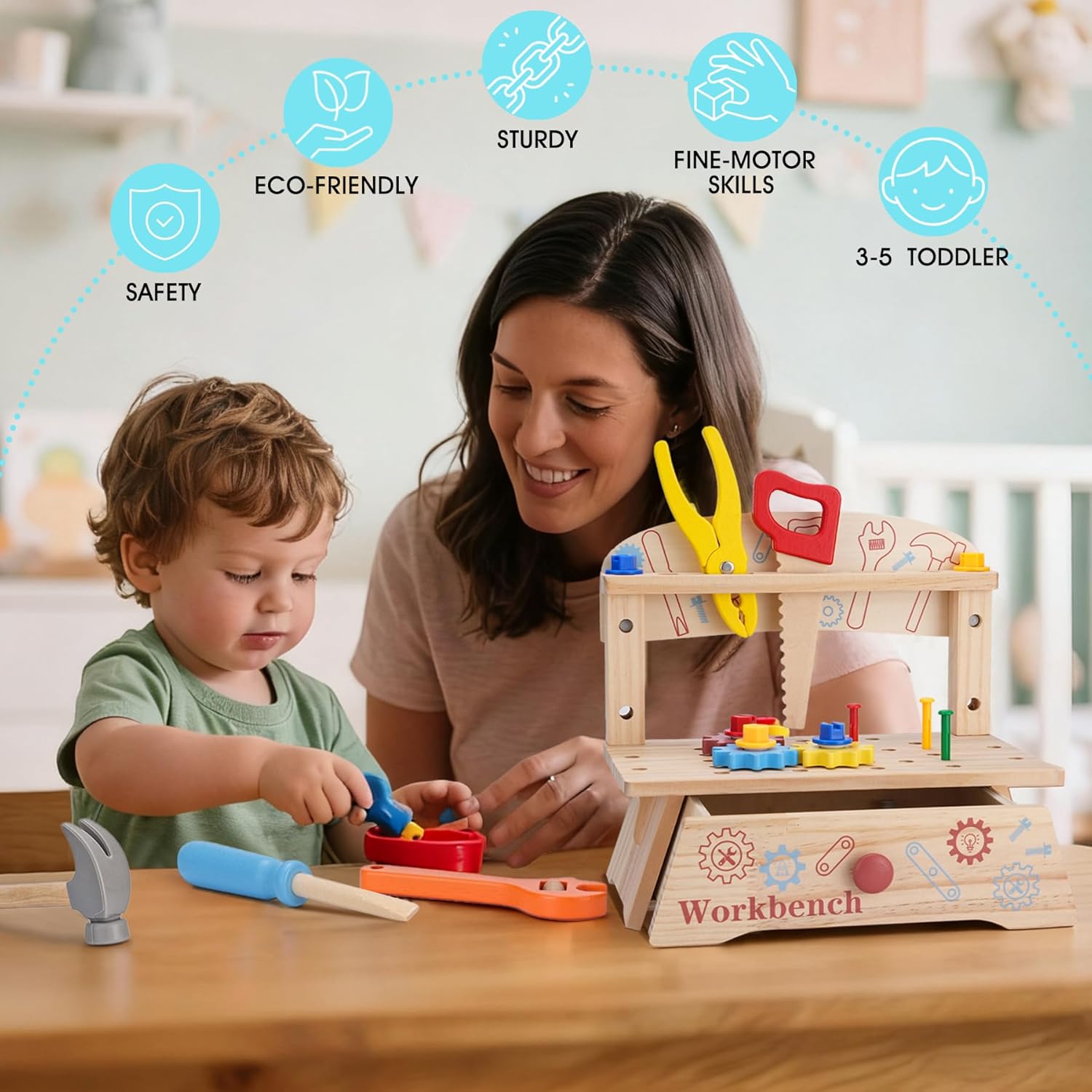 Holzwerkzeugbank für Kinder, M – Gardening Tools For Toddlers Bewertung und Preis