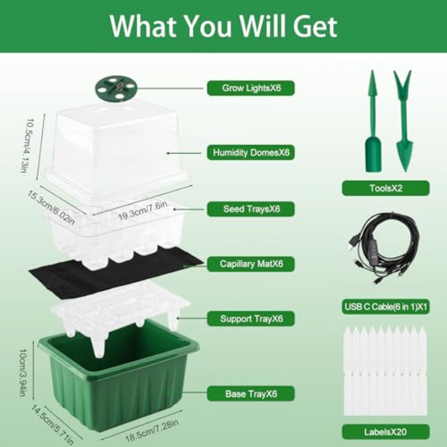 Anzuchtschale mit Beleuchtung, – Seed Starter Trays Bewertung und Preis