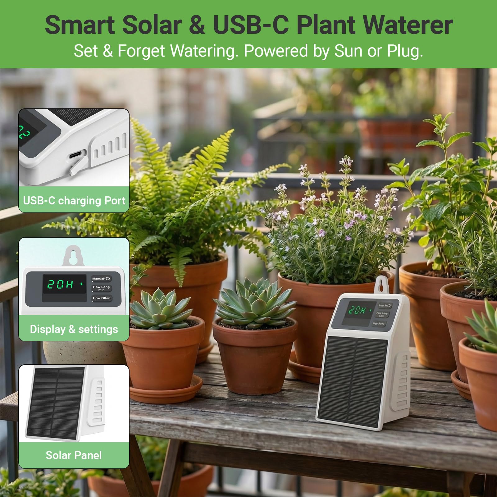 Verbessertes Solarbetriebenes  – Automatic Plant Waterer Bewertung und Preis