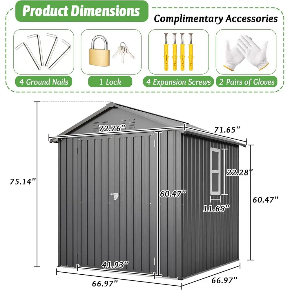 6x6 Verzinkter Stahl-Gartensch – Gardening Tools Storage Bewertung und Preis