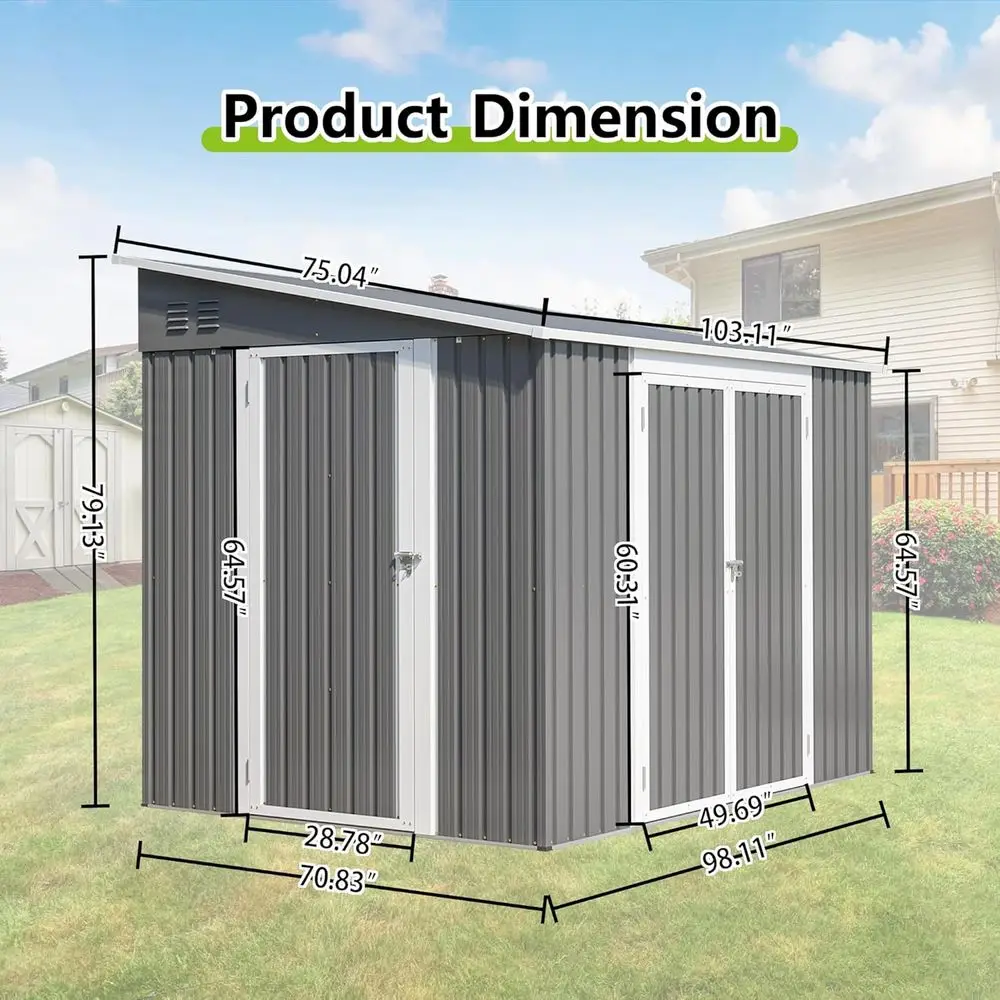8ft x 6ft Metall-Gartenschuppe – Gardening Tools Storage Bewertung und Preis