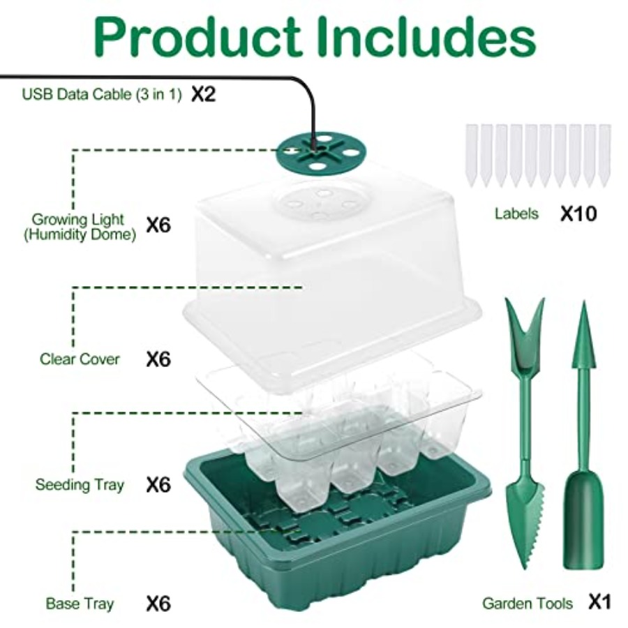 Anzuchtschale mit Licht, 6-tei – Seed Starter Trays Bewertung und Preis