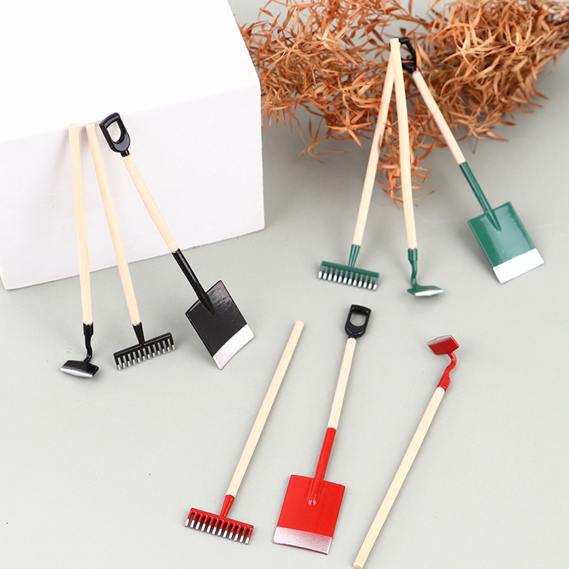 3 Stücke 1:12 Puppenhaus Minia – Gardening Tools Hoe Bewertung und Preis
