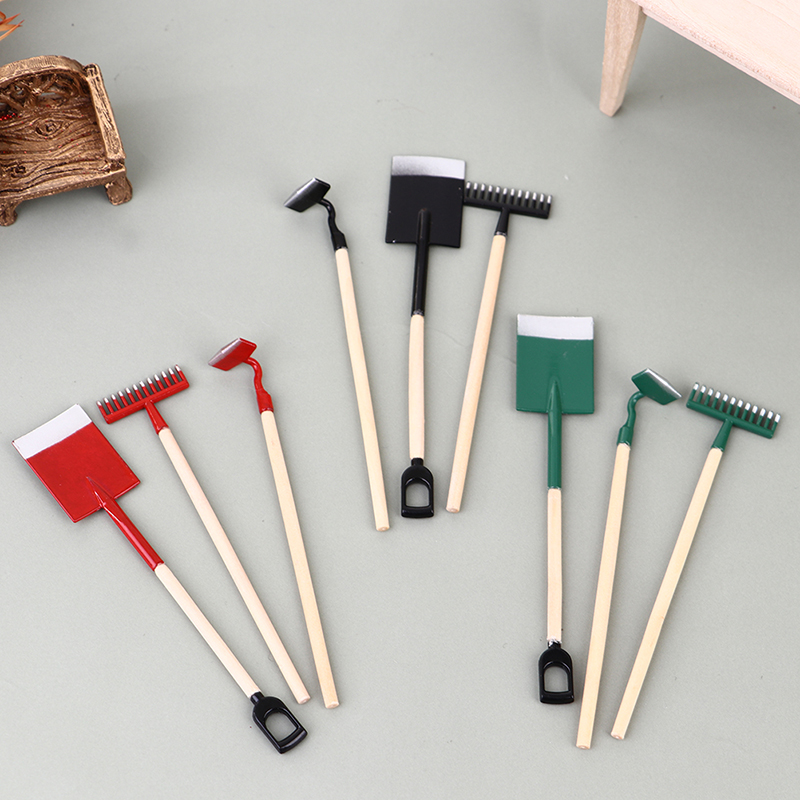 3 Stücke 1:12 Puppenhaus Minia – Gardening Tools Hoe Bewertung und Preis